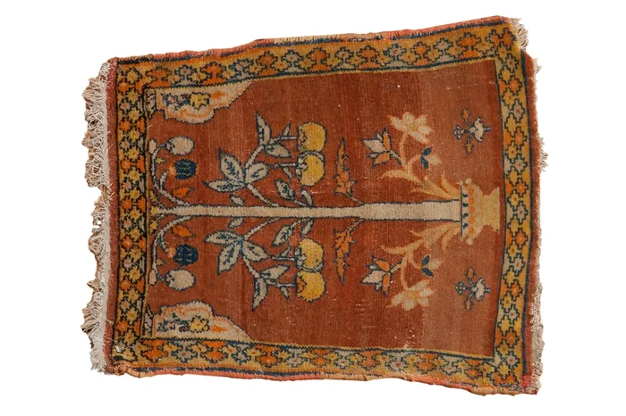 1.5×2 Antique Fine Tabriz Sennehbaft Square Rug Mat