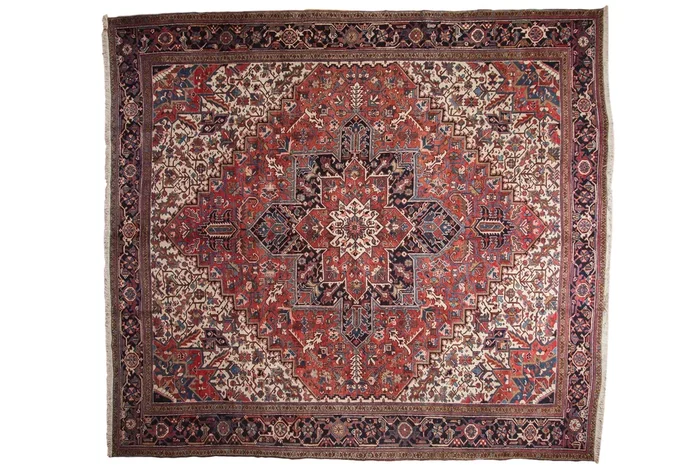 11.5×12.5 Vintage Heriz Square Carpet