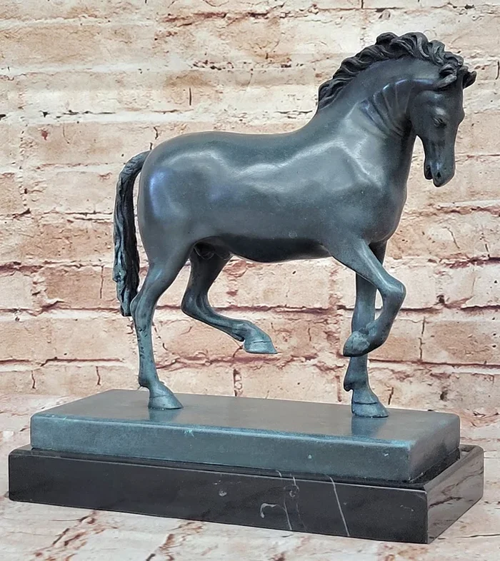 14″ Old Chinese Fengshui Bronze Success Animal Tang Dynasty horse Horses Statue
