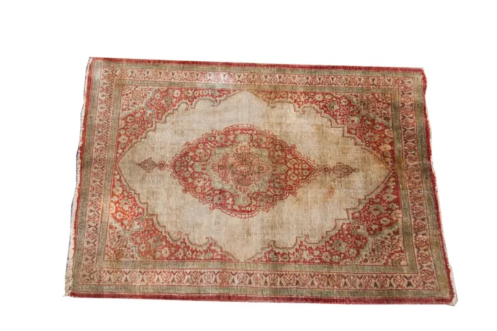 2×2.5 Antique Silk Persian Tabriz Rug Mat