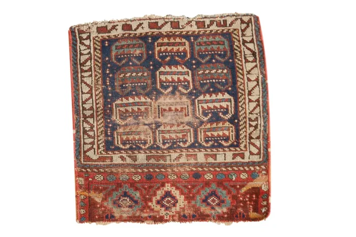 2×2 Antique Kurdish Square Rug Mat