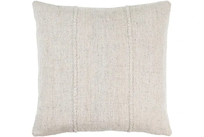 22″ X 22″ Off White Cotton Mudcloth Down Fill Accent Pillow By Surya