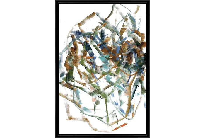 26″x38″ Vibrant Abstract II with Black Floater Frame | Vertical | Framed Canvas Art | Print