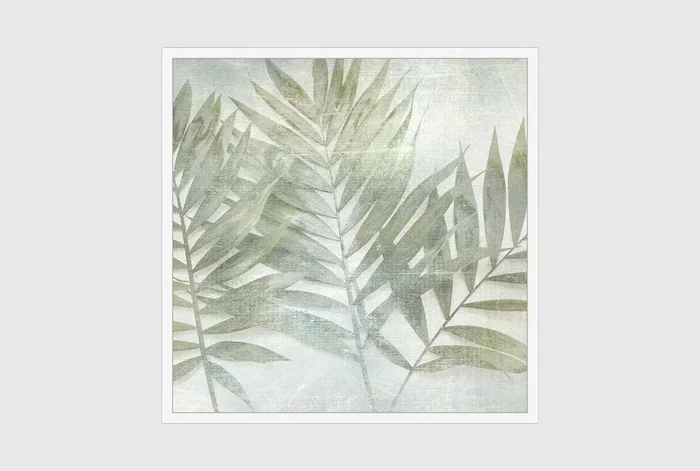 38X38 Fronds III With White Frame | Framed Art | Botanical | Print | Made in the USA
