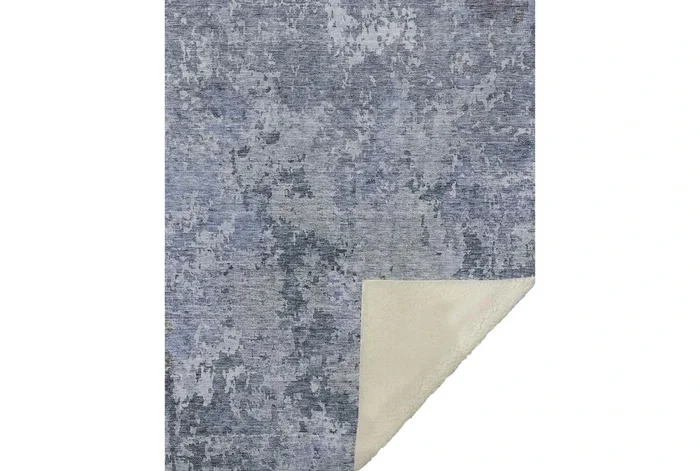 50″X70″ Bryanna Washable Transitional Blue Throw Blanket