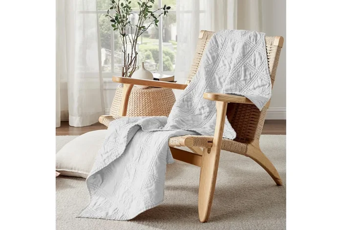 50X60 White Washed Linen Throw Blanket | Machine Washable