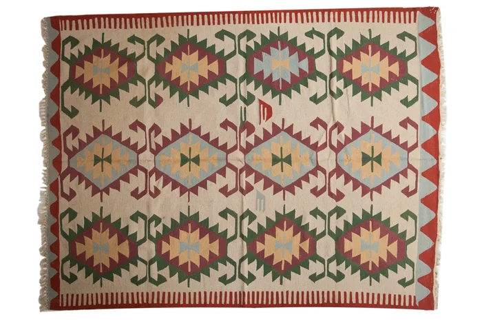 6×8 Vintage Turkish Kilim Carpet