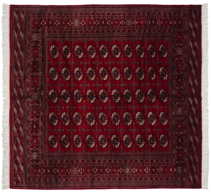 8×8.5 Vintage Fine Bokhara Square Carpet