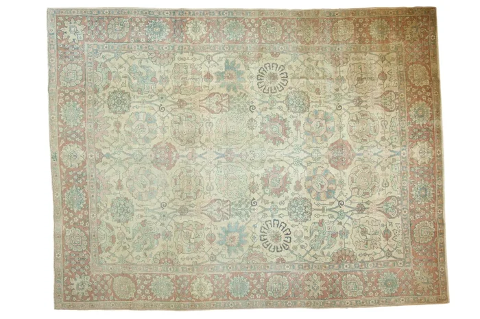 8.5×11.5 Vintage Distressed Tabriz Carpet