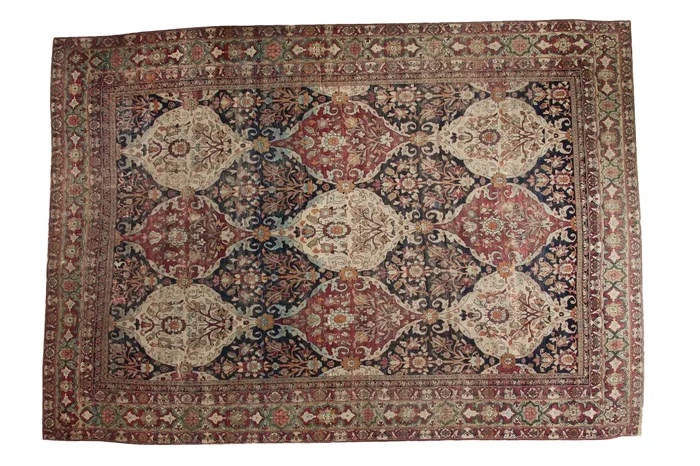 8.5×12 Unusual Antique Lavar Kerman Carpet
