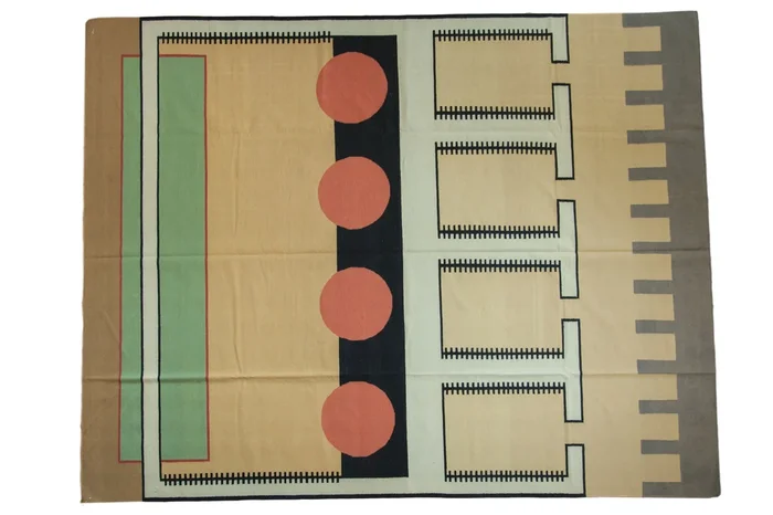 9.5×12 Vintage Contemporary Kilim Carpet