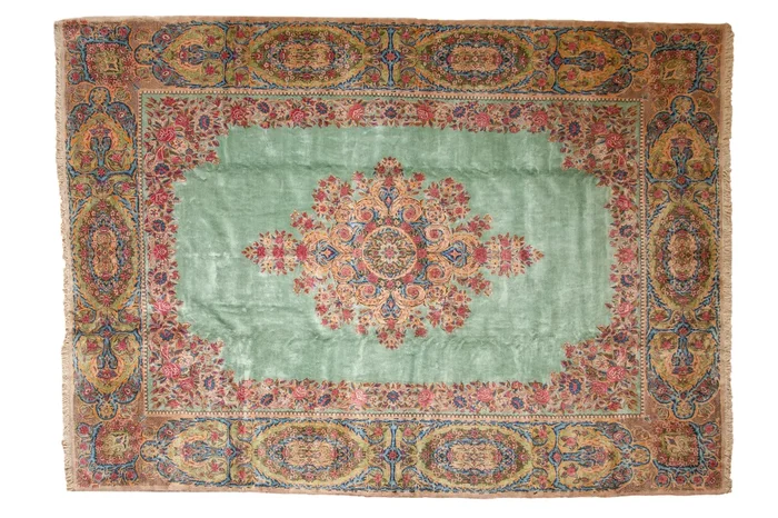 9.5×13.5 Vintage Kerman Carpet
