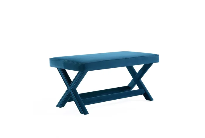 Abi Blue Double Ottoman Bench