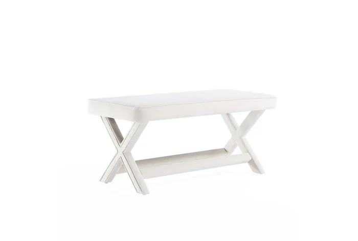Abi Cream Double Ottoman Bench