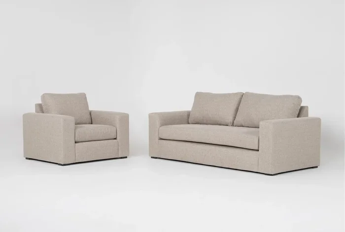 Acosta Beige 2 Piece Condo Sofa & Chair Set