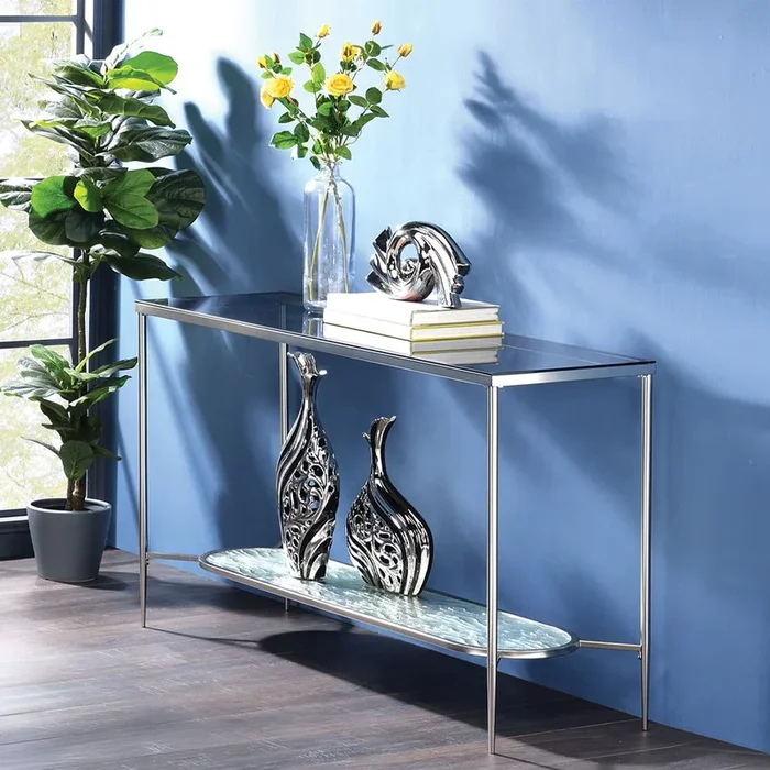 Adelrik – Sofa Table – Glass & Chrome