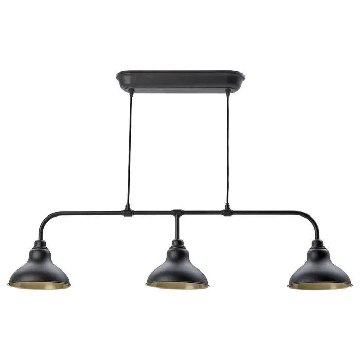 AGUNNARYD Pendant lamp with 3 lamps, black, 122 cm (48 “)