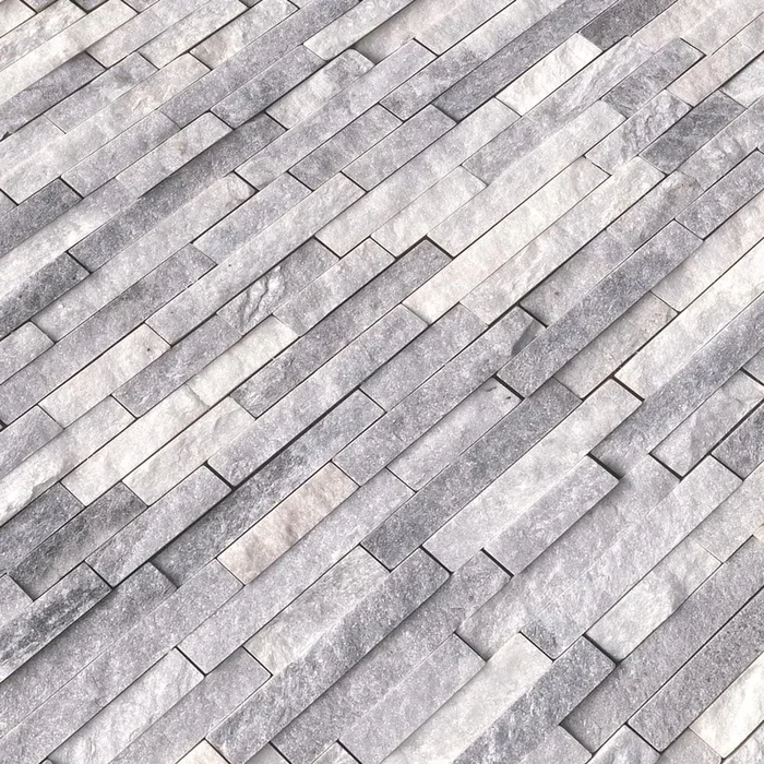 Alaska Gray Split Face 11.81″ x 12.4″ Marble Mesh-Mounted Mosaic Tile Pattern- MSI Collection