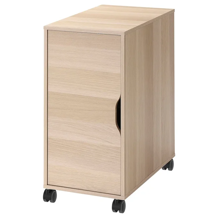 ALEX Storage unit on casters, white stained oak effect/black, 36×76 cm (14 1/8×29 7/8 “)