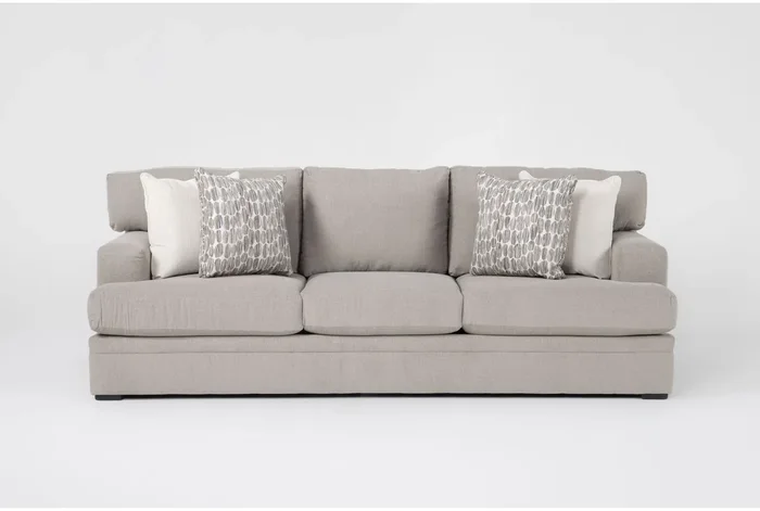 Anacapa Cement Grey Fabric 97″ Queen Sleeper Sofa | Loose Reversible Back