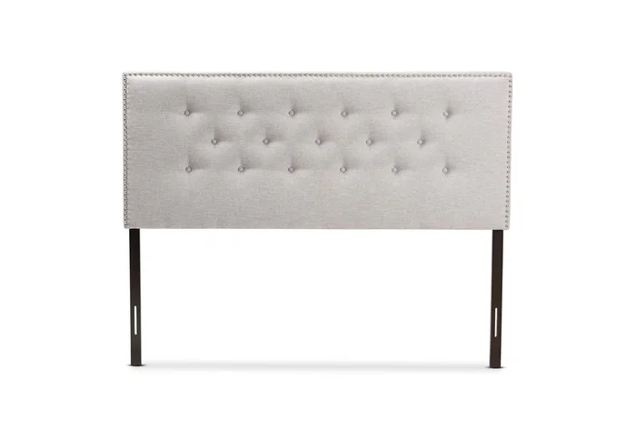 Aralynn King Natural Greyish Beige Fabric Upholstered Headboard