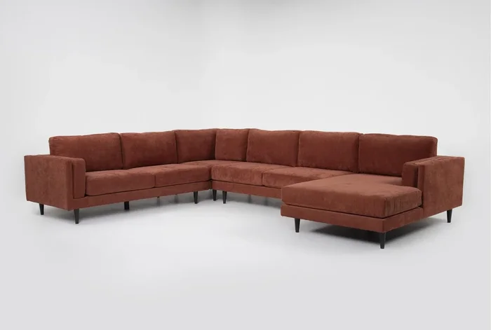 Aries II Nutmeg 4 Piece Sectional With Right Arm Facing Chaise