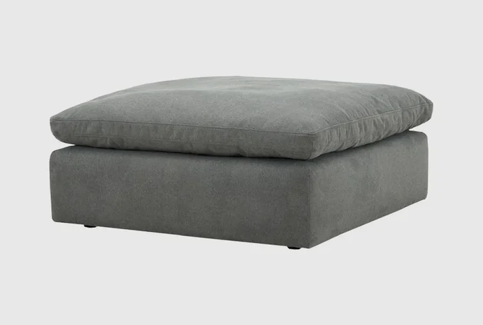 Averly Grey Fabric Square Ottoman