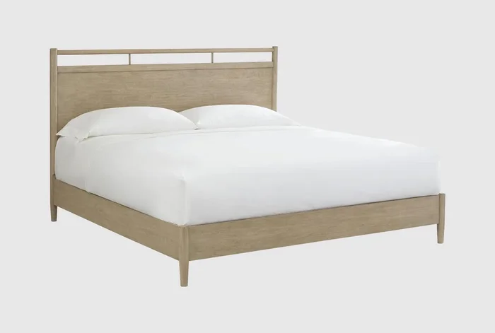 Benedict Queen Natural Wood Platform Bed With USB