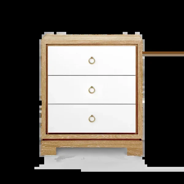 Berkeley 3-drawer Side Table W/ Antique Brass Pull
