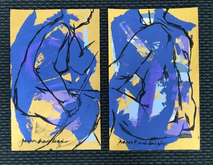 Bodies in Blue & Purple – Paintings
