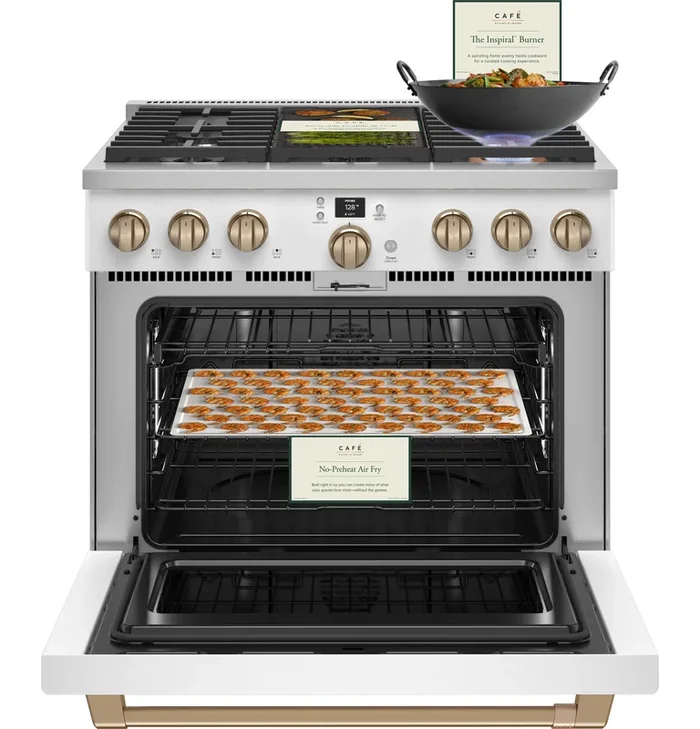 Caf(eback)(TM) 36″ Smart Dual-Fuel Commercial-Style Range with 6 Burners (Natural Gas) – (C2Y366P4TW2)