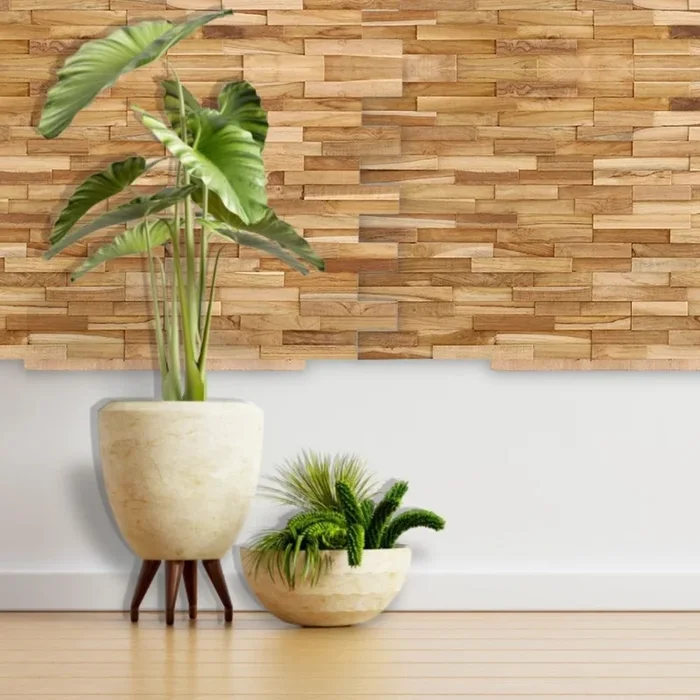 Clearwater Natural Teak 3D Wall Panels – (13 sq ft)