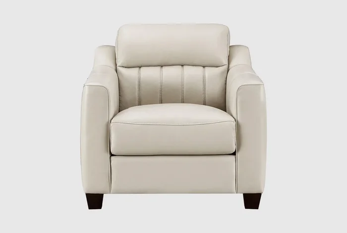Doria White Top Grain Leather Chair