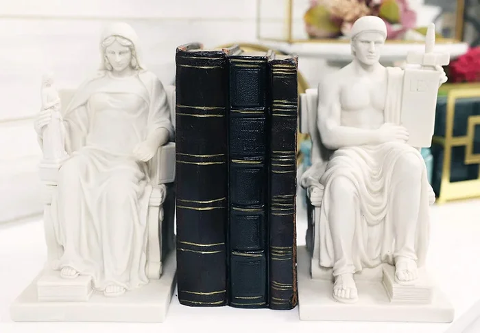 Ebros Supreme Court Contemplation of Justice & Authority of Law Figurine Bookend