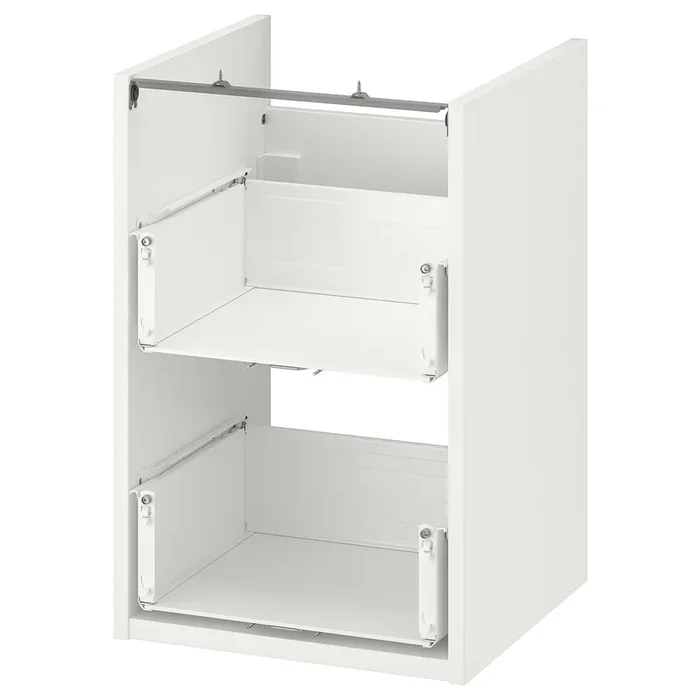 ENHET Bathroom vanity with 2 drawers, white, 40x40x60 cm (16x16x24 “)