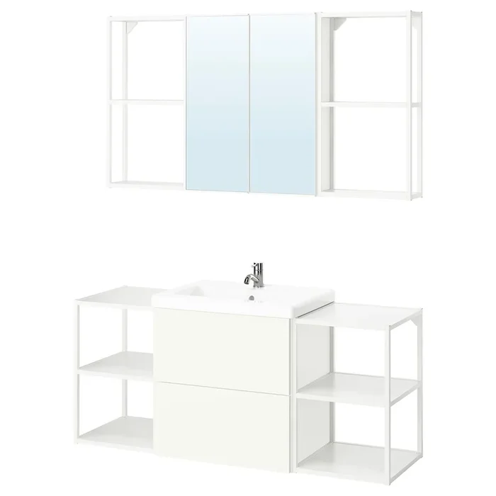 ENHET Bathroom, white, 140x43x65 cm (55 1/8×16 7/8×25 5/8 “)