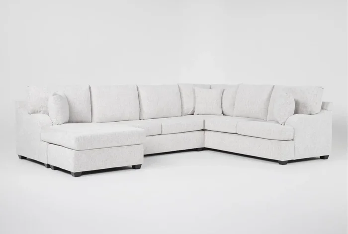 Esteban III Dove 2 Piece Sectional With Left Arm Facing Queen Sleeper Sofa Chaise