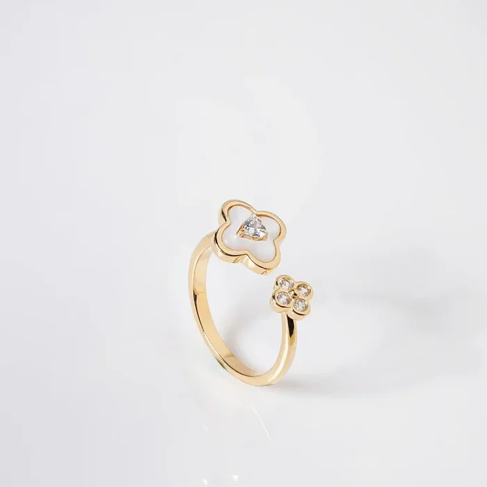 Ethereal Bloom Gold Bypass Ring