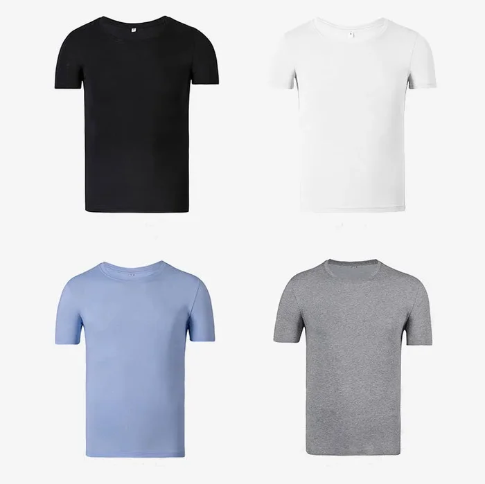 [FROM ] UPPER SHU Outdoor Sport Round Collar T-shirts Casual Easy-drying Shirts Hiking Clothing Summer Breathable Sweat Absorbing Traveling Cotton Shirts For Men