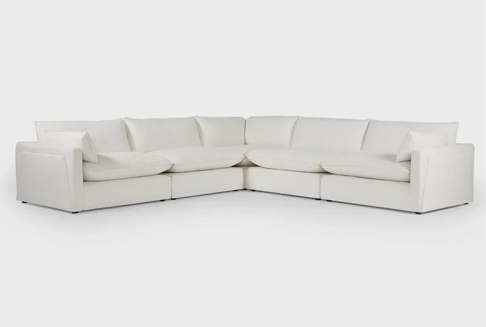 Getaway White 138″ 5 Piece Modular Sectional | Featuring Crypton Performance