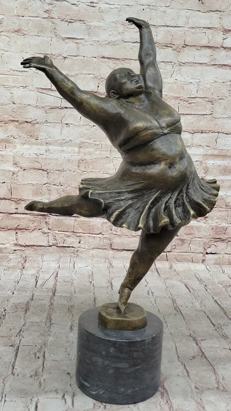 Handcrafted Detailed Verdi Patina Trophy Dancer Signed Original Bronze Sculpture