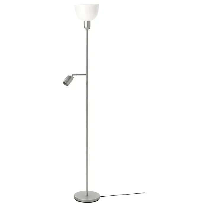 HEKTOGRAM Floor uplighter/reading lamp, silver color/white