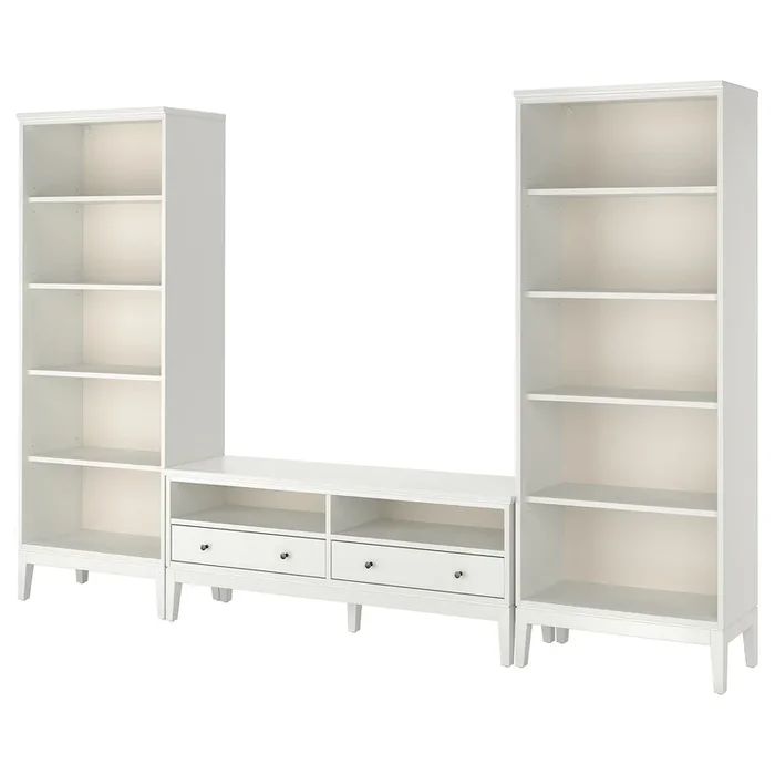 IDANÄS TV storage combination, white, 325x40x211 cm (128×15 3/4×83 1/8 “)
