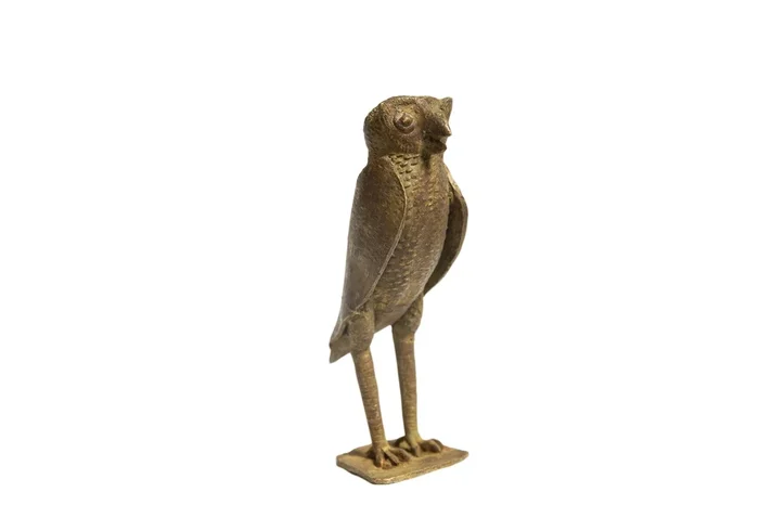Large Owl Vintage African Bronze Sculpture
