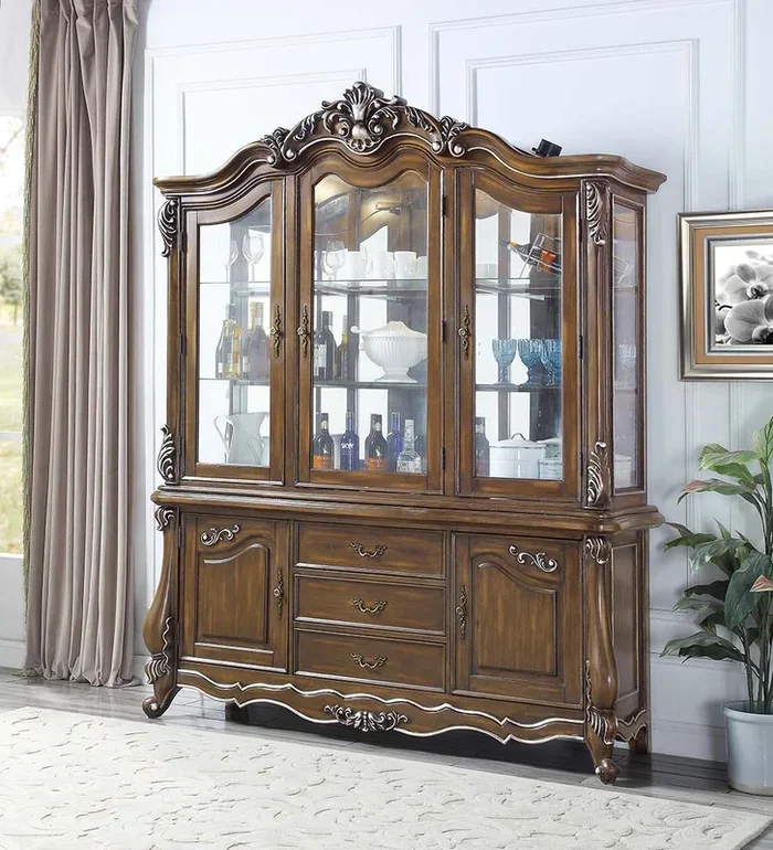Latisha – Buffet & Hutch – Antique Oak