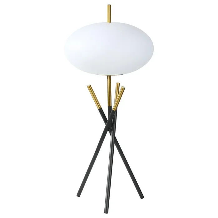 Layton – White Orb Shade Tripod Table Lamp – Black