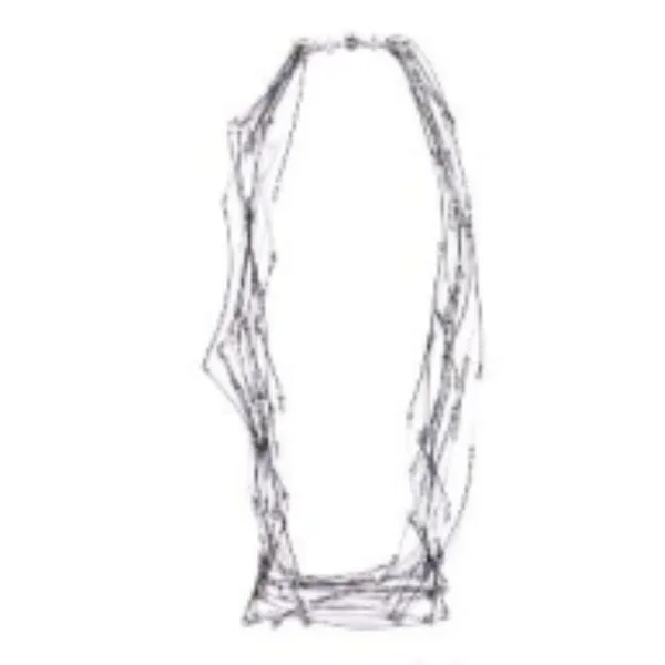 Line Segments Necklace Black and White