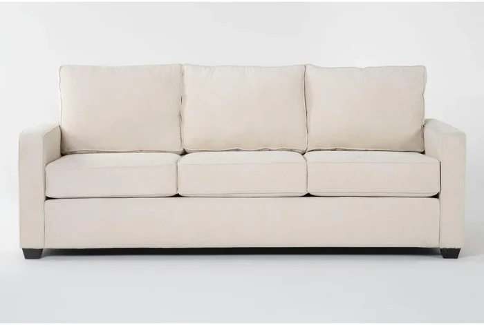 Mathers Cream Beige Fabric 91″ Sofa | Loose Reversible Back