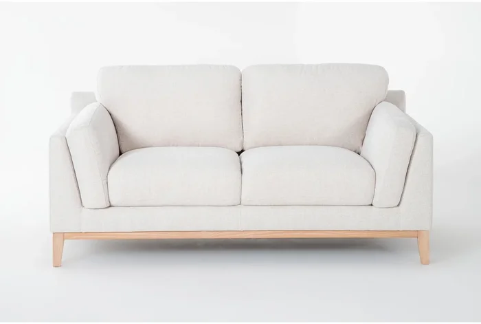 Newport White Fabric Loveseat