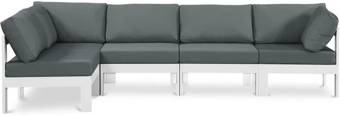Nizuc – Outdoor Patio 4 Piece Modular Sectional With White Frame